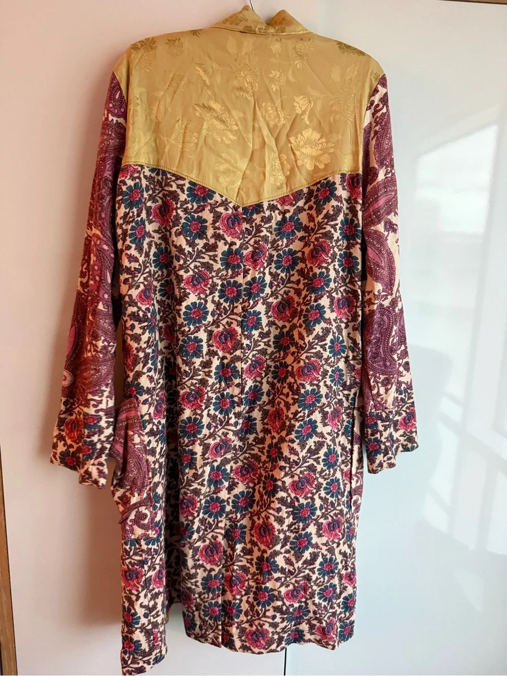 Free People Rare Maggie Floral Duster Jacket L Boho Kimono Festival Layer FP